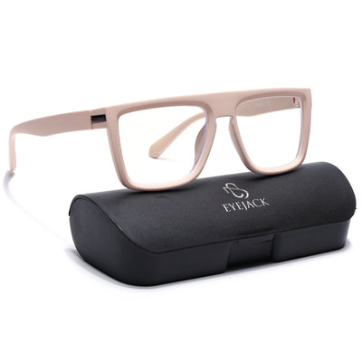 Eyejack Crossline Cream Square Eyeglasses for Men & Women (2901FCL2086-C6)