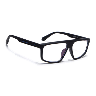 Eyejack Crossline Black Rectangle Eyeglasses for Men & Women (2902FCL2087-C1)