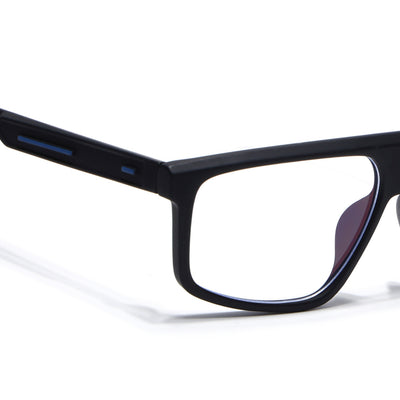 Eyejack Crossline Black Rectangle Eyeglasses for Men & Women (2902FCL2087-C1)