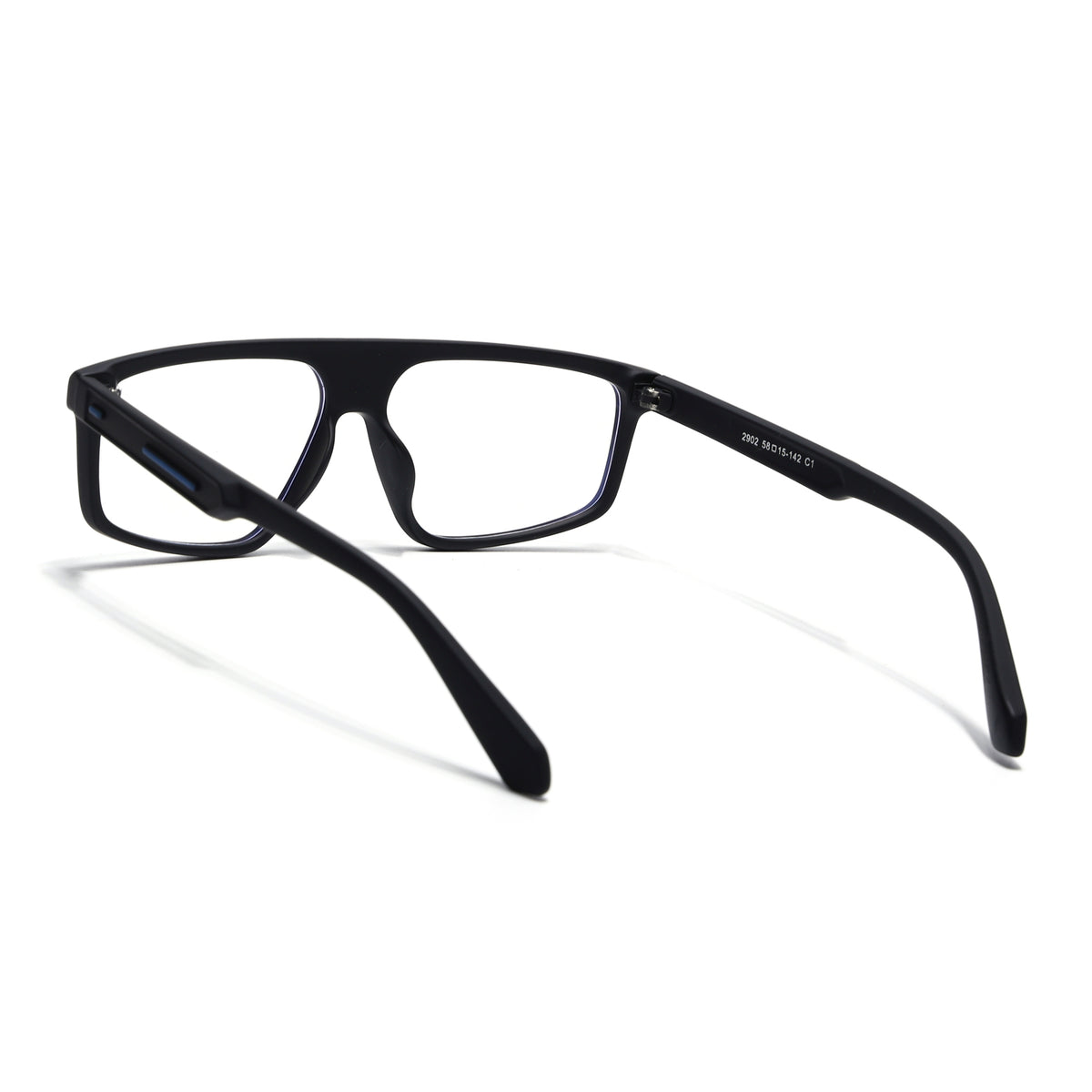 Eyejack Crossline Black Rectangle Eyeglasses for Men & Women (2902FCL2087-C1)