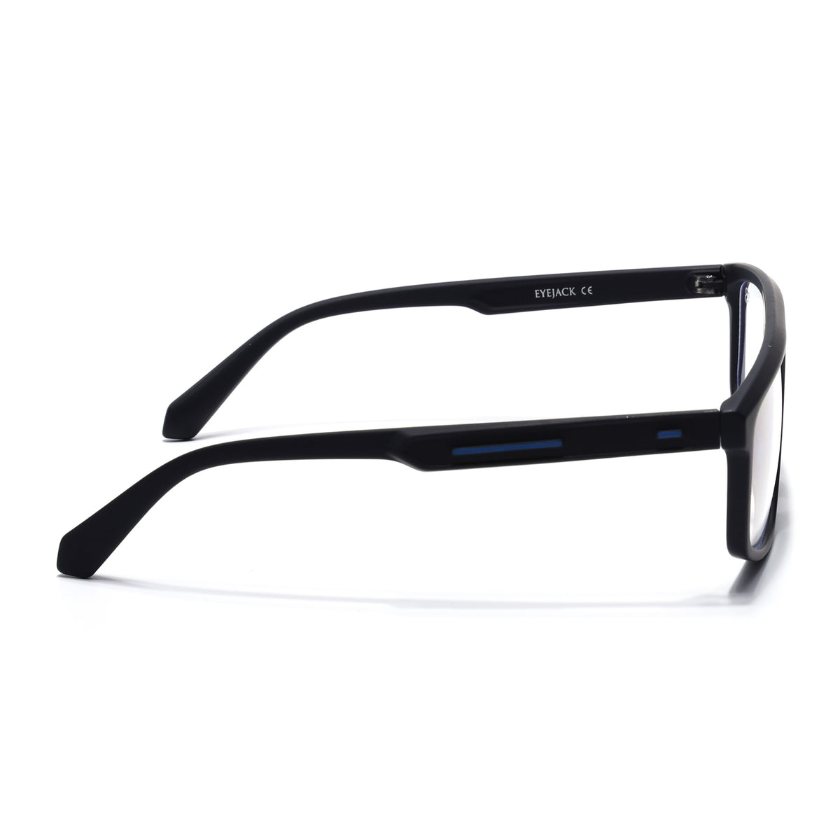 Eyejack Crossline Black Rectangle Eyeglasses for Men & Women (2902FCL2087-C1)