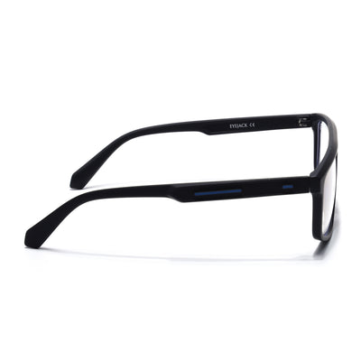 Eyejack Crossline Black Rectangle Eyeglasses for Men & Women (2902FCL2087-C1)