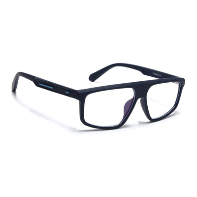 Eyejack Crossline Navy Blue Rectangle Eyeglasses for Men & Women (2902FCL2089-C3)