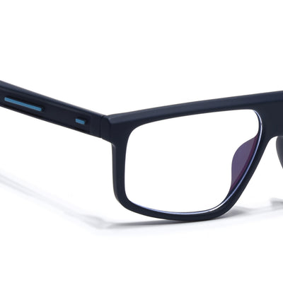 Eyejack Crossline Navy Blue Rectangle Eyeglasses for Men & Women (2902FCL2089-C3)