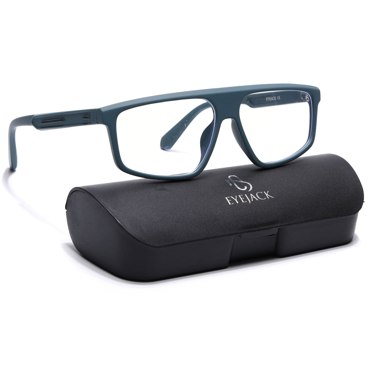 Eyejack Crossline Blue Rectangle Eyeglasses for Men & Women (2902FCL2090-C4)