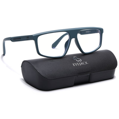 Eyejack Crossline Blue Rectangle Eyeglasses for Men & Women (2902FCL2090-C4)