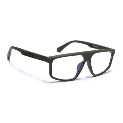 Eyejack Crossline Green Rectangle Eyeglasses for Men & Women (2902FCL2091-C5)