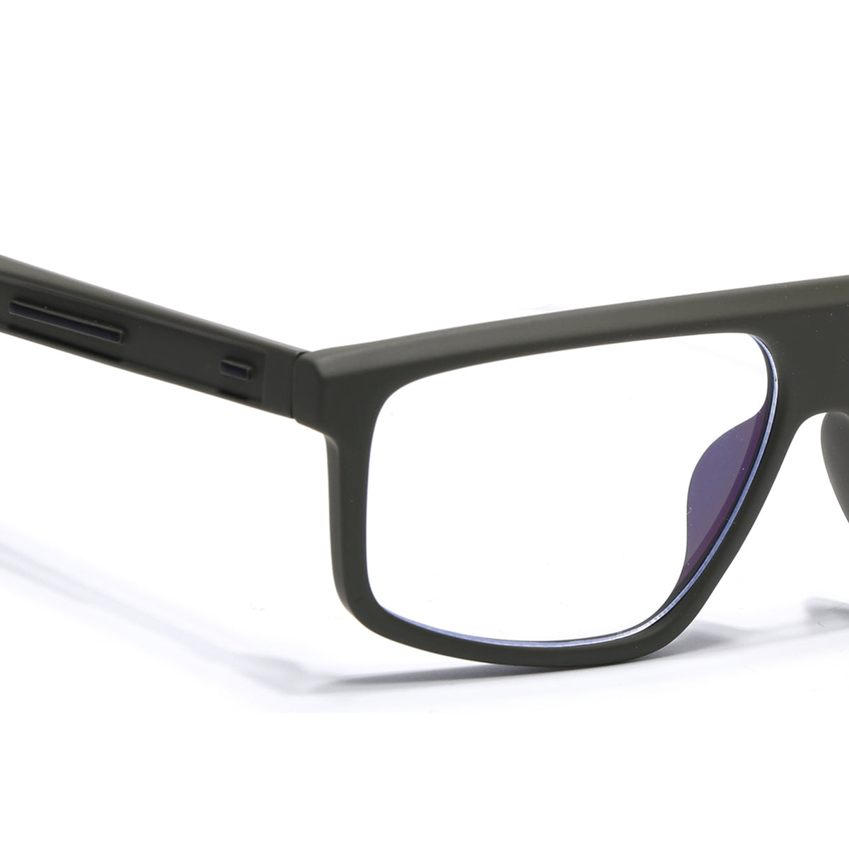 Eyejack Crossline Green Rectangle Eyeglasses for Men & Women (2902FCL2091-C5)