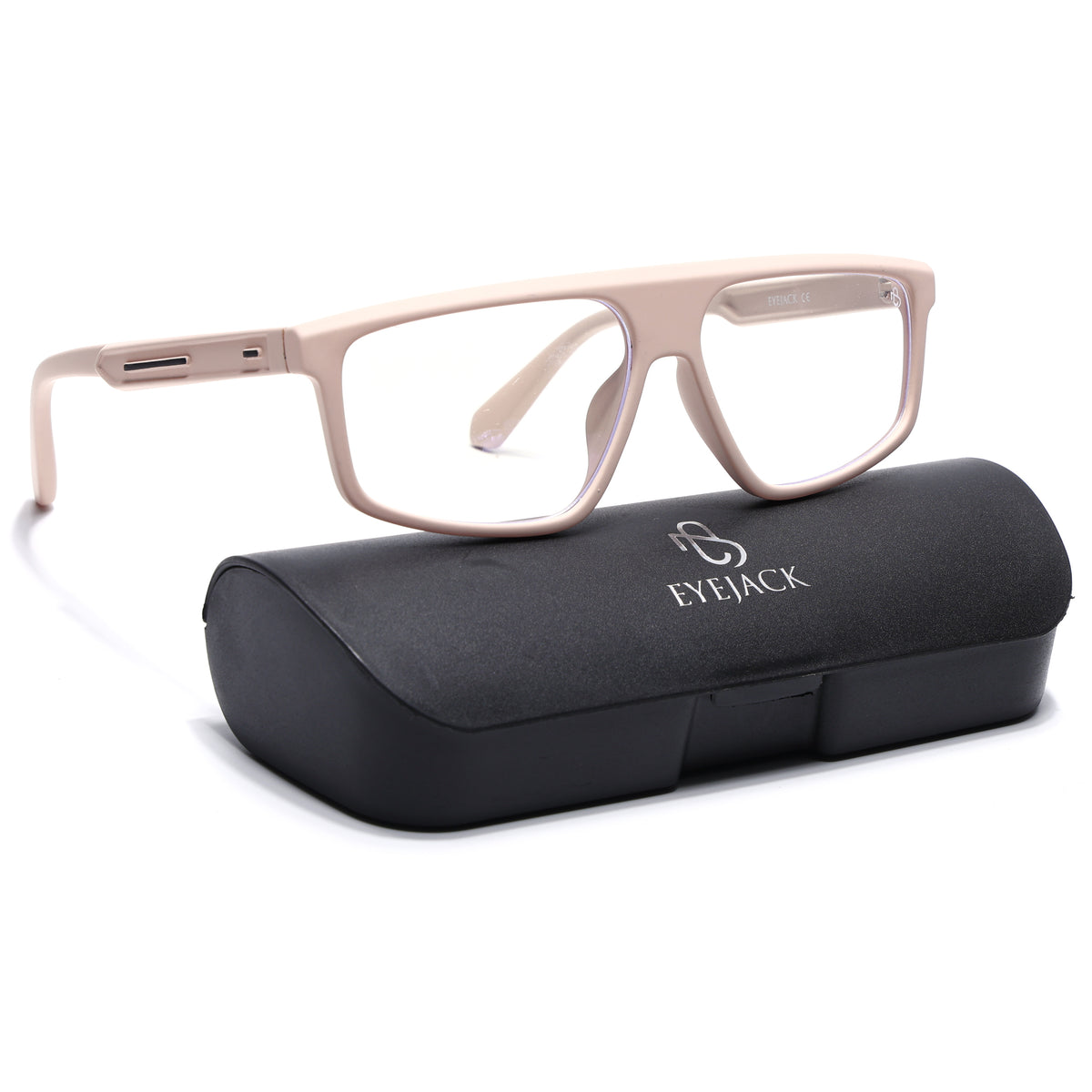Eyejack Crossline Cream Rectangle Eyeglasses for Men & Women (2902FCL2092-C6)