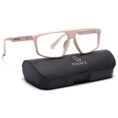 Eyejack Crossline Cream Rectangle Eyeglasses for Men & Women (2902FCL2092-C6)