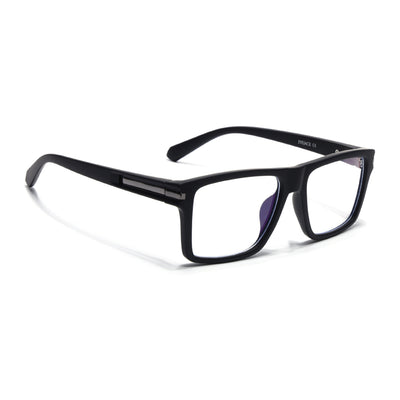 Eyejack Crossline Black Square Eyeglasses for Men & Women (2903FCL2093-C1)