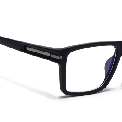 Eyejack Crossline Black Square Eyeglasses for Men & Women (2903FCL2093-C1)