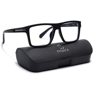 Eyejack Crossline Black Square Eyeglasses for Men & Women (2903FCL2093-C1)