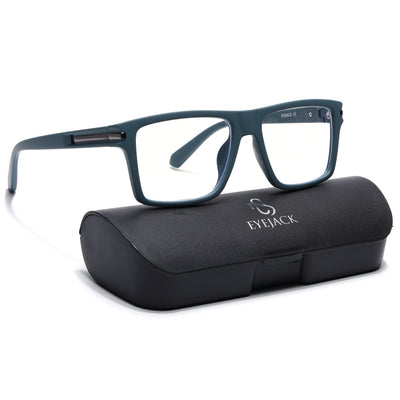 Eyejack Crossline Blue Square Eyeglasses for Men & Women (2903FCL2096-C4)