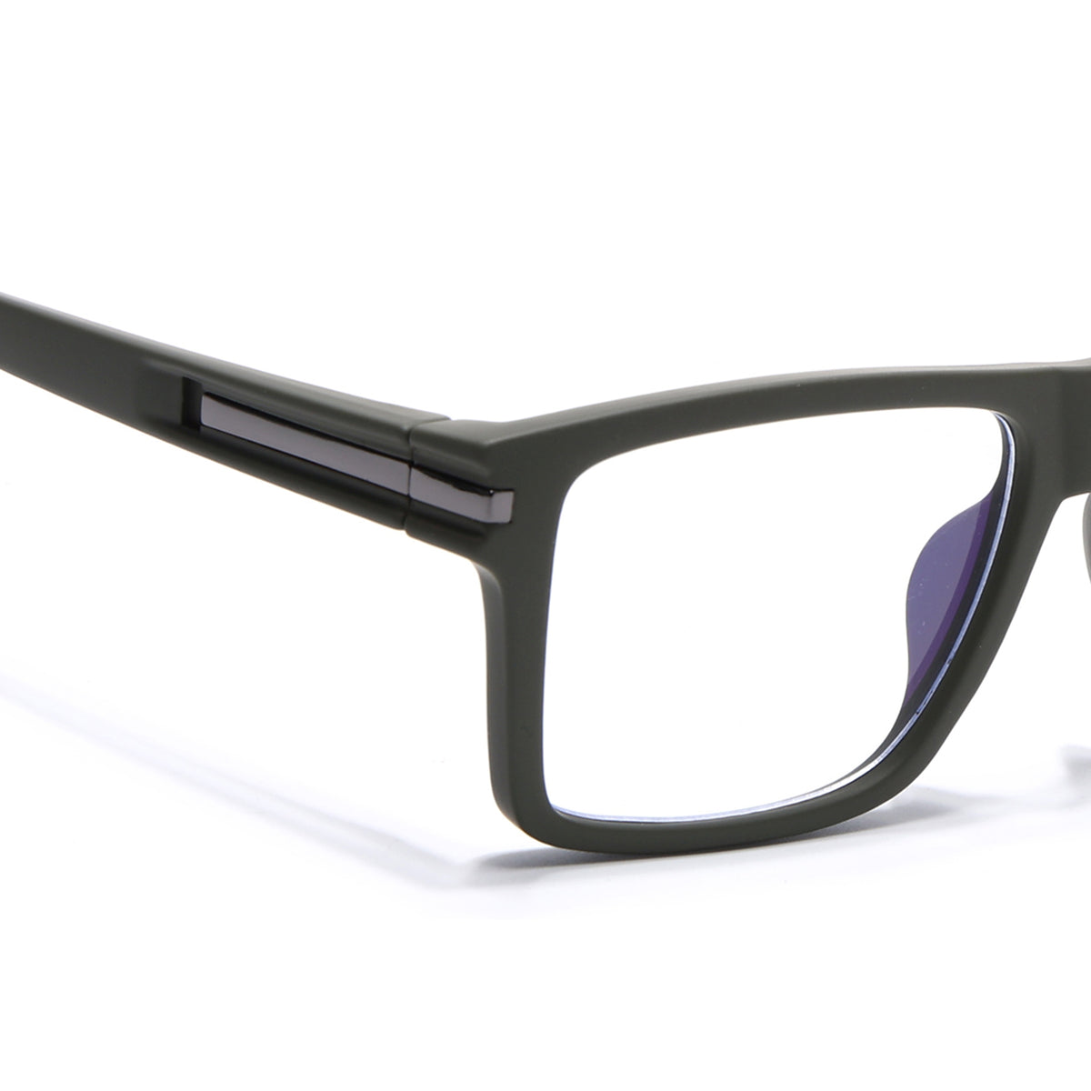Eyejack Crossline Green Square Eyeglasses for Men & Women (2903FCL2097-C5)