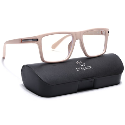Eyejack Crossline Cream Square Eyeglasses for Men & Women (2903FCL2098-C6)