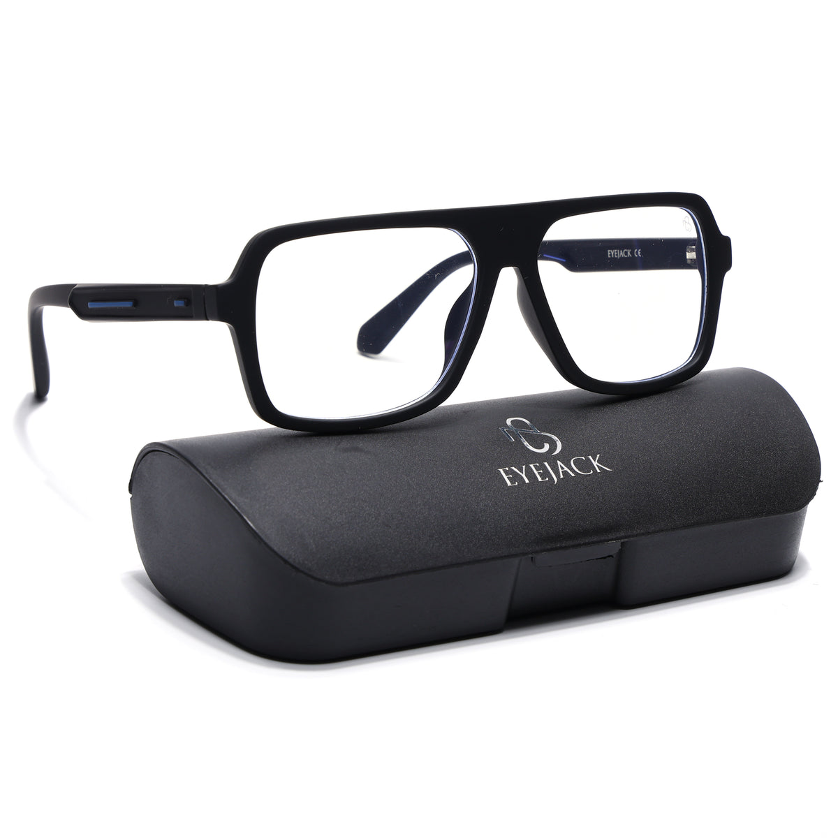 Eyejack Crossline Black Wayfarer Eyeglasses for Men & Women (2904FCL2099-C1)