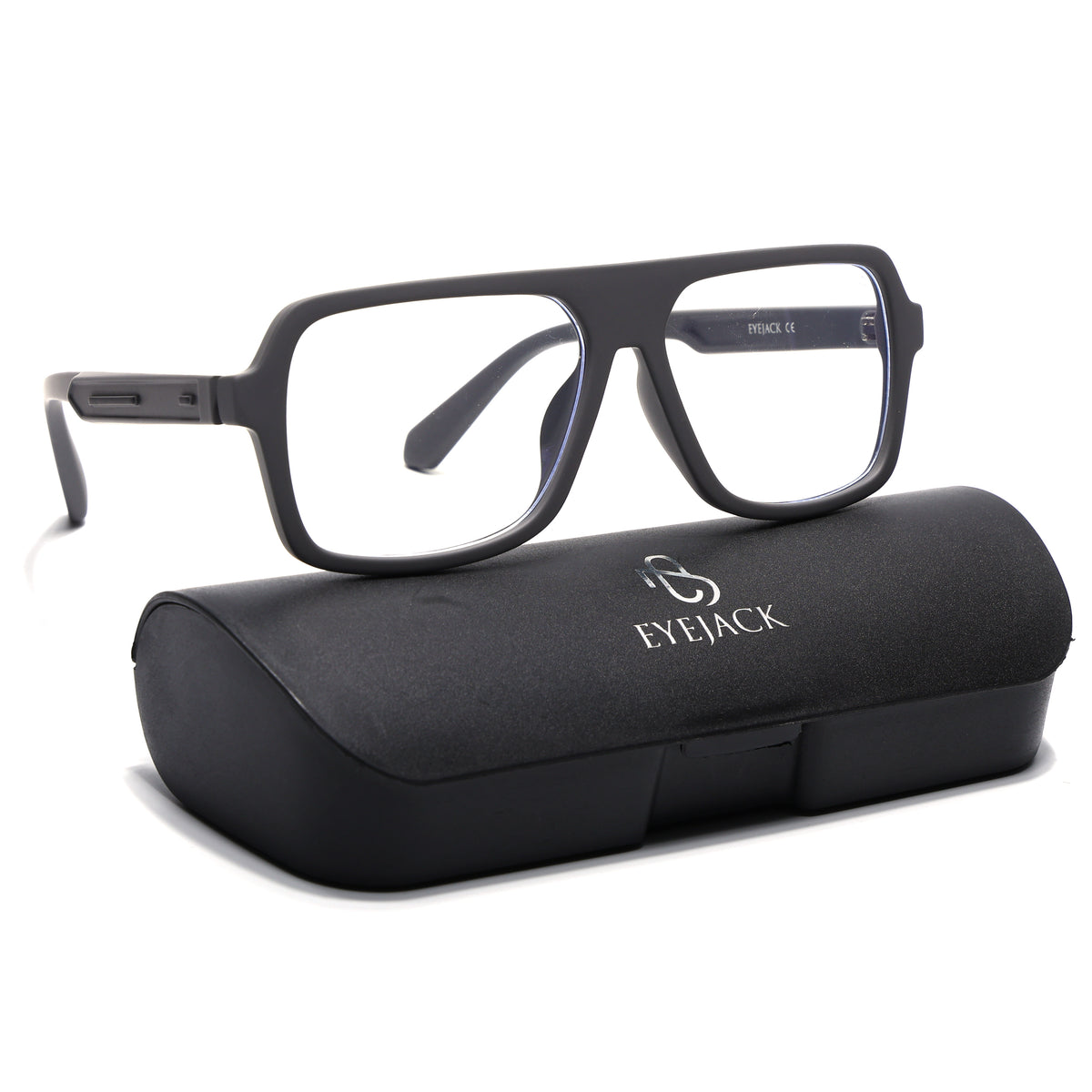 Eyejack Crossline Grey Wayfarer Eyeglasses for Men & Women (2904FCL2100-C2)