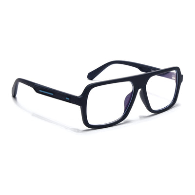 Eyejack Crossline Navy Blue Wayfarer Eyeglasses for Men & Women (2904FCL2101-C3)