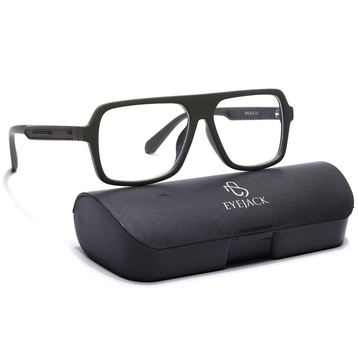 Eyejack Crossline Green Wayfarer Eyeglasses for Men & Women (2904FCL2103-C5)