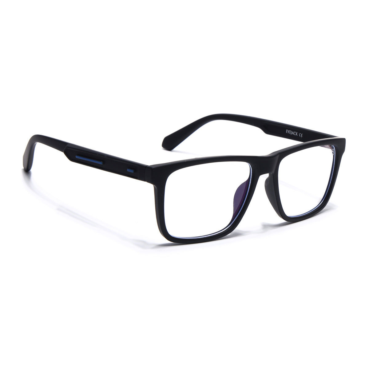 Eyejack Crossline Black Square Eyeglasses for Men & Women (2905FCL2105-C1)
