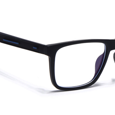 Eyejack Crossline Black Square Eyeglasses for Men & Women (2905FCL2105-C1)
