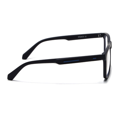 Eyejack Crossline Black Square Eyeglasses for Men & Women (2905FCL2105-C1)