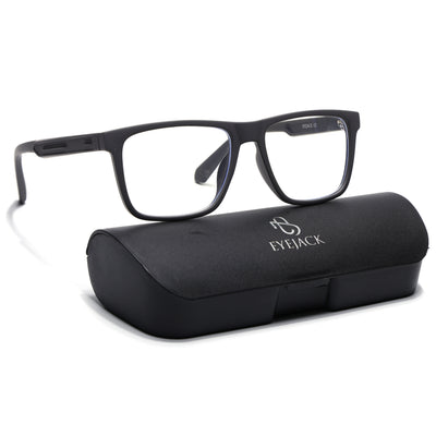 Eyejack Crossline Grey Square Eyeglasses for Men & Women (2905FCL2106-C2)