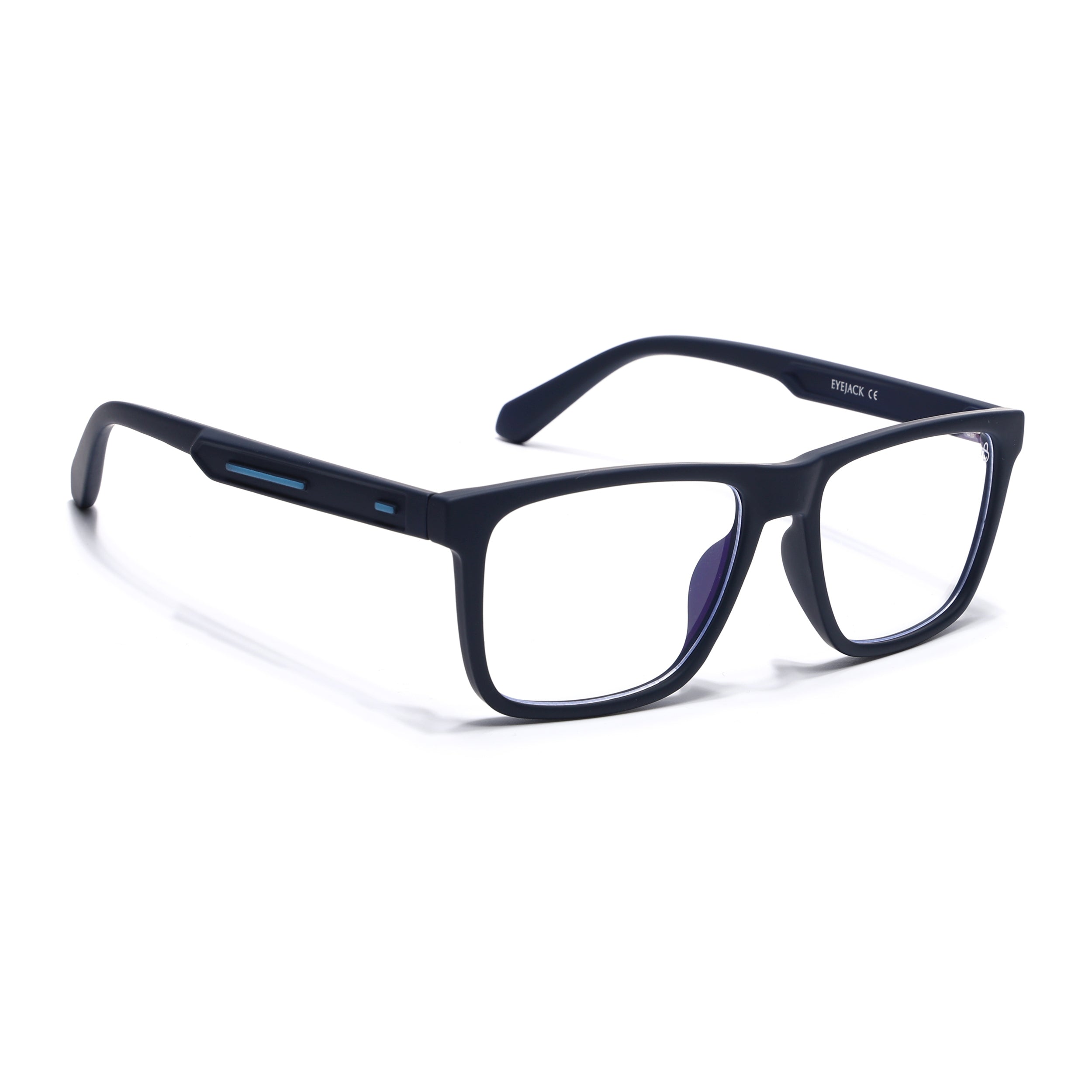 ５１/５０ Eyejack Crossline Navy Blue Square Eyeglasses for Men & Women