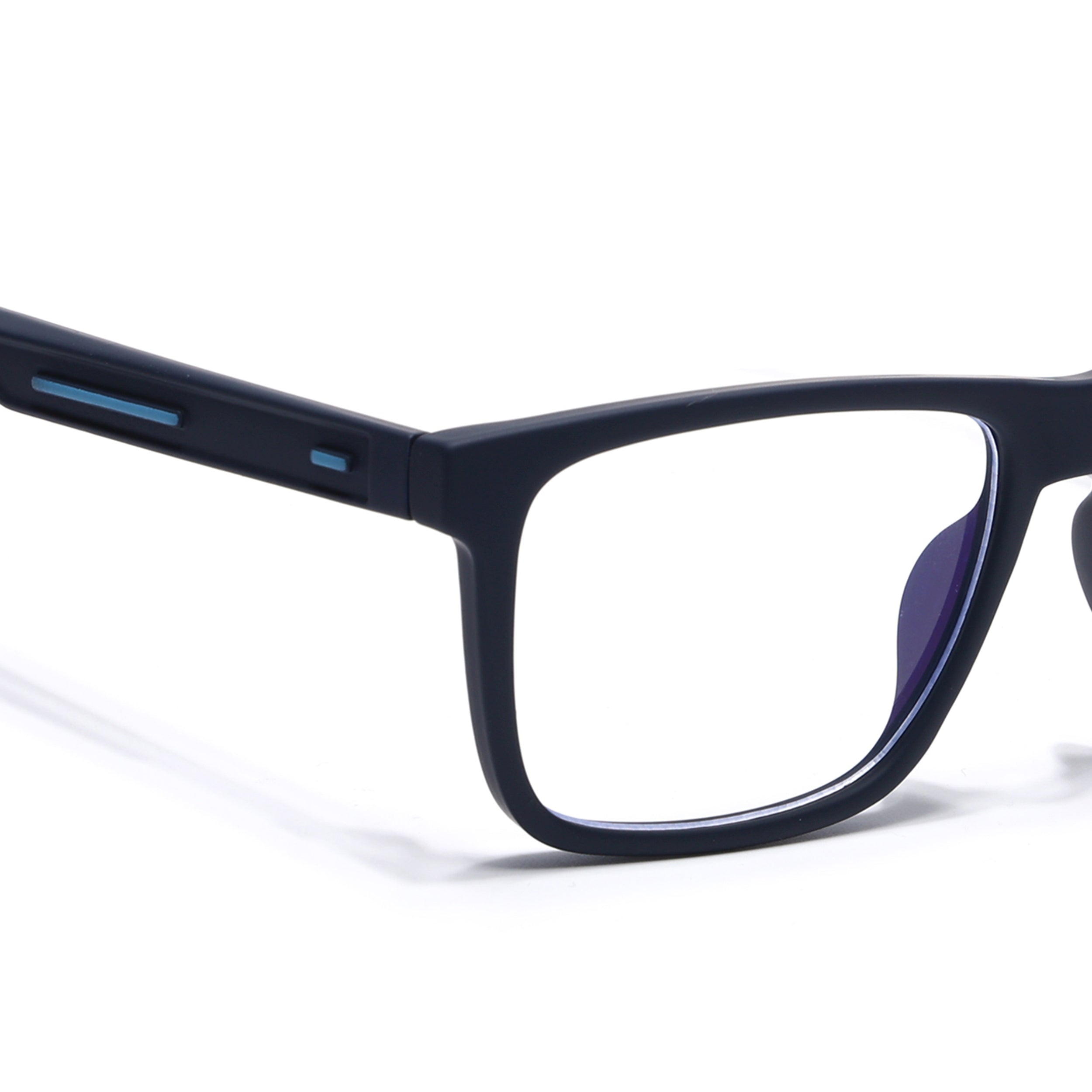 Eyejack Crossline Navy Blue Square Eyeglasses for Men & Women
