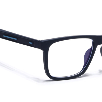 Eyejack Crossline Navy Blue Square Eyeglasses for Men & Women (2905FCL2107-C3)