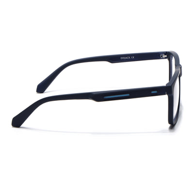 Eyejack Crossline Navy Blue Square Eyeglasses for Men & Women (2905FCL2107-C3)