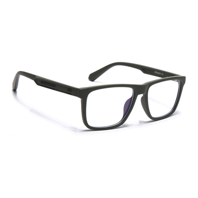 Eyejack Crossline Green Square Eyeglasses for Men & Women (2905FCL2109-C5)