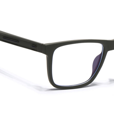 Eyejack Crossline Green Square Eyeglasses for Men & Women (2905FCL2109-C5)