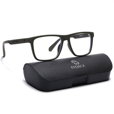 Eyejack Crossline Green Square Eyeglasses for Men & Women (2905FCL2109-C5)