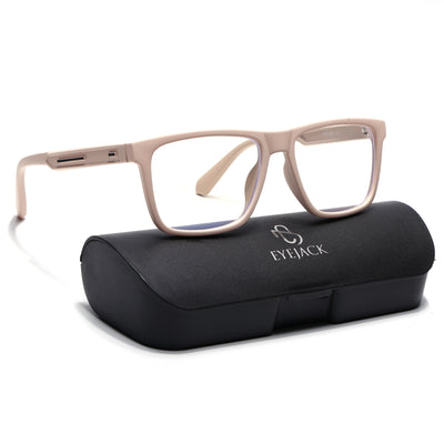 Eyejack Crossline Cream Square Eyeglasses for Men & Women (2905FCL2110-C6)