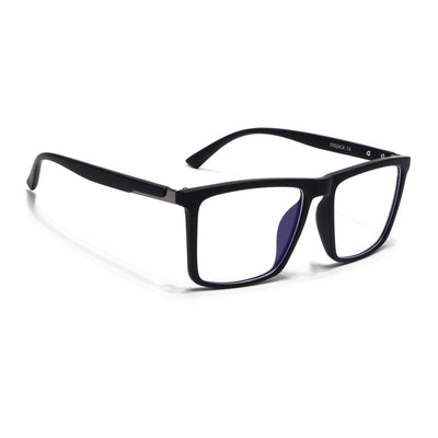 Eyejack Crossline Black Square Eyeglasses for Men & Women (2906FCL2111-C1)