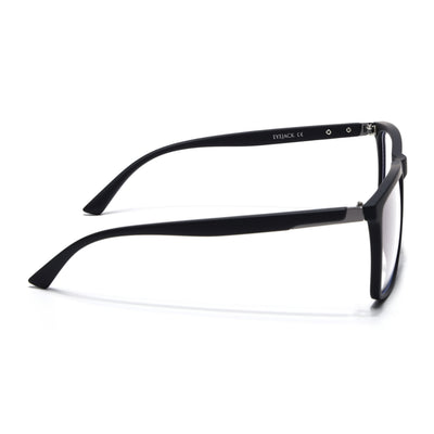 Eyejack Crossline Black Square Eyeglasses for Men & Women (2906FCL2111-C1)