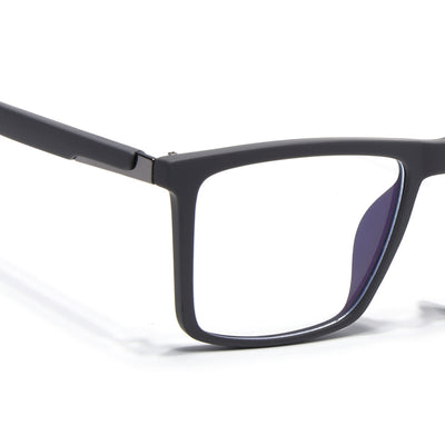 Eyejack Crossline Grey Square Eyeglasses for Men & Women (2906FCL2112-C2)