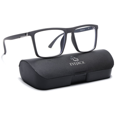 Eyejack Crossline Grey Square Eyeglasses for Men & Women (2906FCL2112-C2)