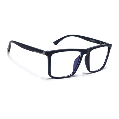 Eyejack Crossline Navy Blue Square Eyeglasses for Men & Women (2906FCL2113-C3)