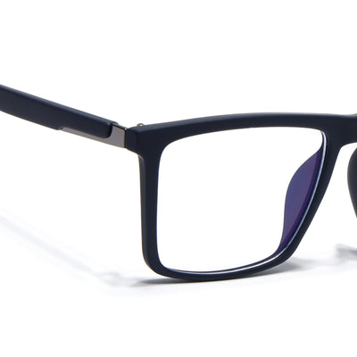Eyejack Crossline Navy Blue Square Eyeglasses for Men & Women (2906FCL2113-C3)