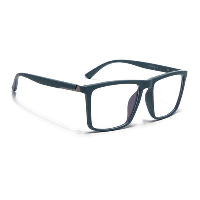 Eyejack Crossline Blue Square Eyeglasses for Men & Women (2906FCL2114-C4)