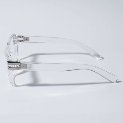 Eyejack Wolf Transparent Square Eyeglasses for Men & Women (82110MG4962-C3)