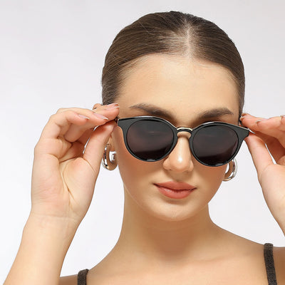 Eyejack Black & Golden Cateye Sunglasses for Women (30101CL885)