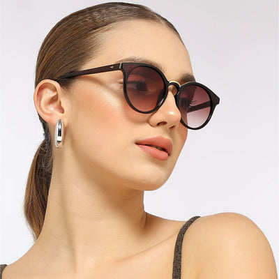 Eyejack Brown & Golden Cateye Sunglasses for Women (30101CL887)