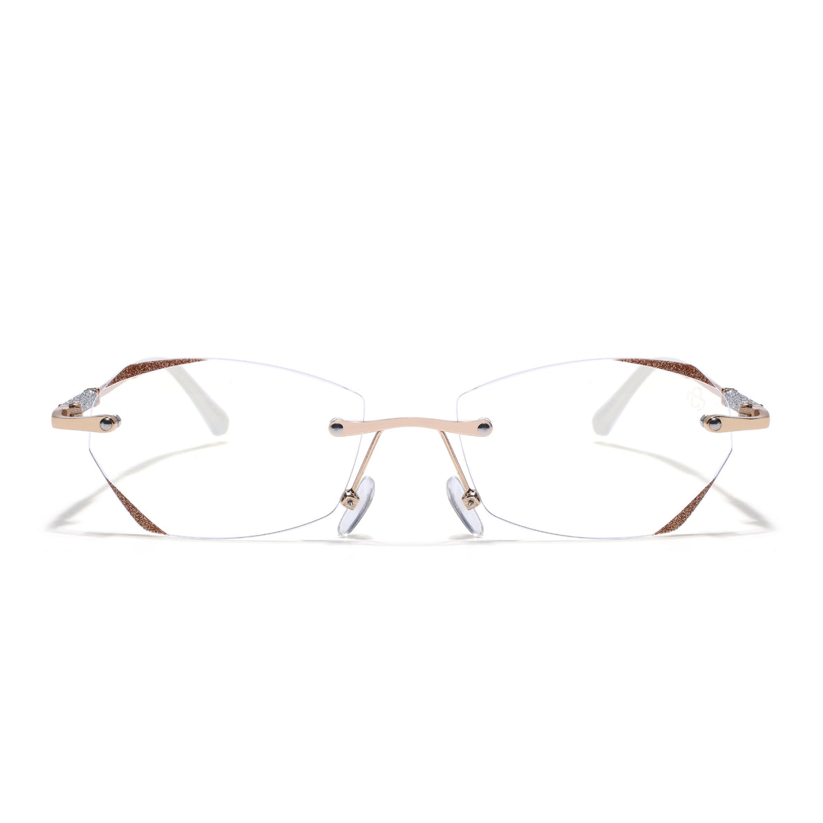 Glitz - Golden Rimless Eyeglasses for Women (3315FCL2598)