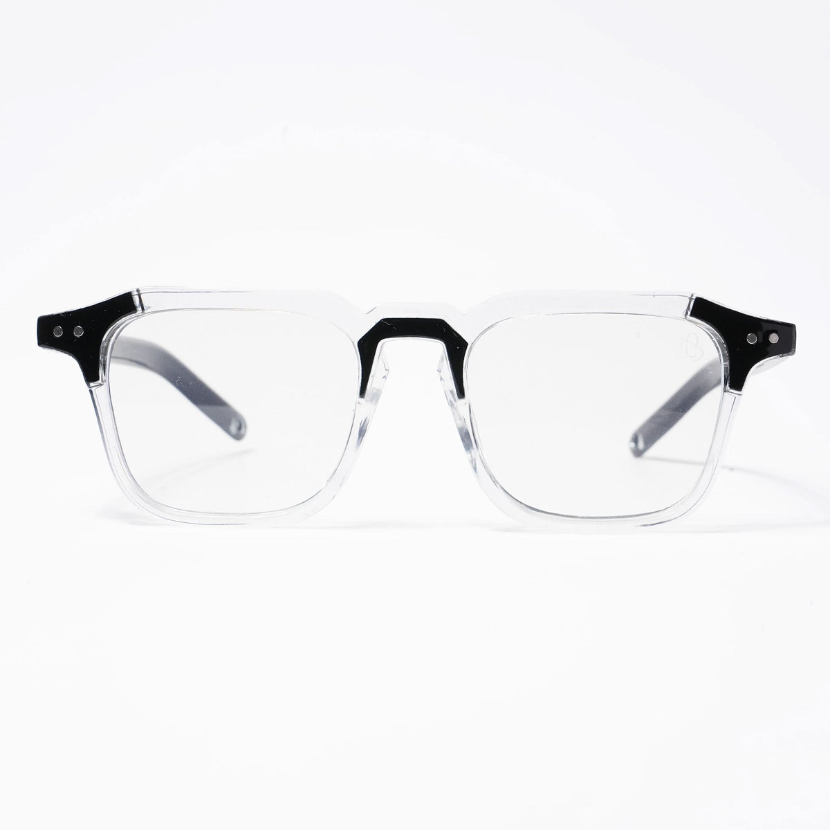 Eyejack Transparent & Black Square Eyeglasses for Men & Women (3327CL505-C2)