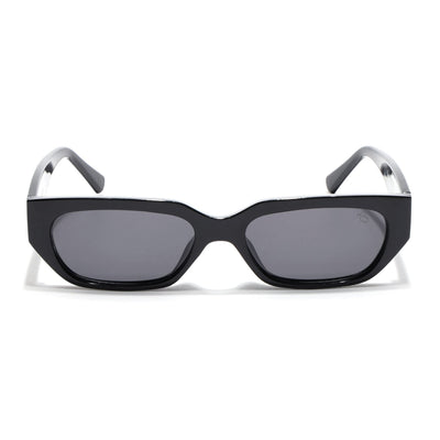 Eyejack Black Rectangle Sunglasses for Men & Women (3563CL982)