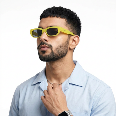 Eyejack Yellow Rectangle Sunglasses for Men & Women (3563CL983)